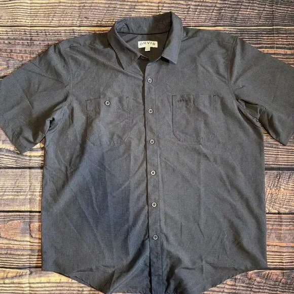 Orvis Classic Collection Button Shirt Mens XL Hiking Fishing Outdoor Short Slv - Picture 2 of 5